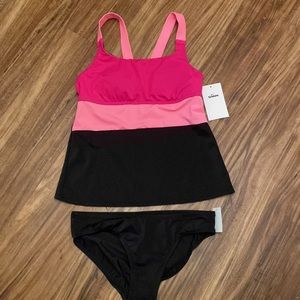 Nike Colorblock Tankini 2 Piece Swimsuit